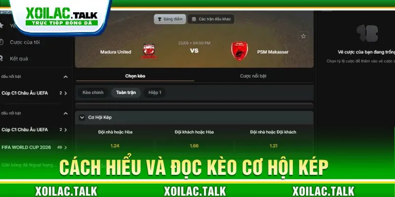 Giải thích kèo cơ hội kép cho người mới